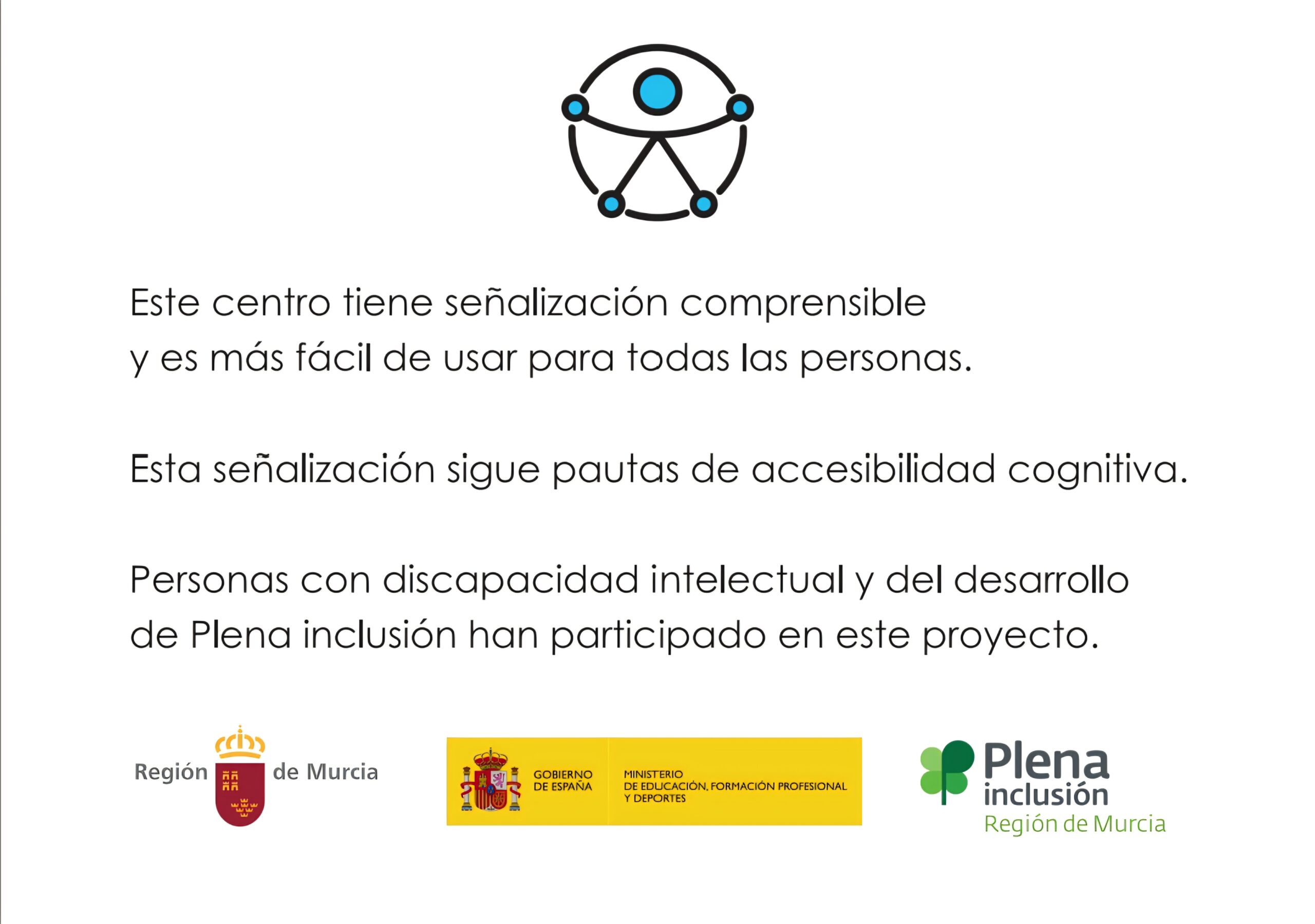 Cartel principal de accesibilidad cognitiva CEIP Tierno Galván